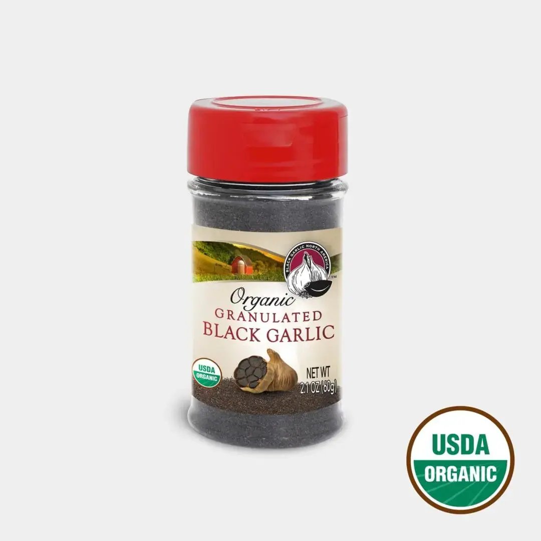 Organic Granulated Black Garlic Powder – 2.1 oz Mini Shaker