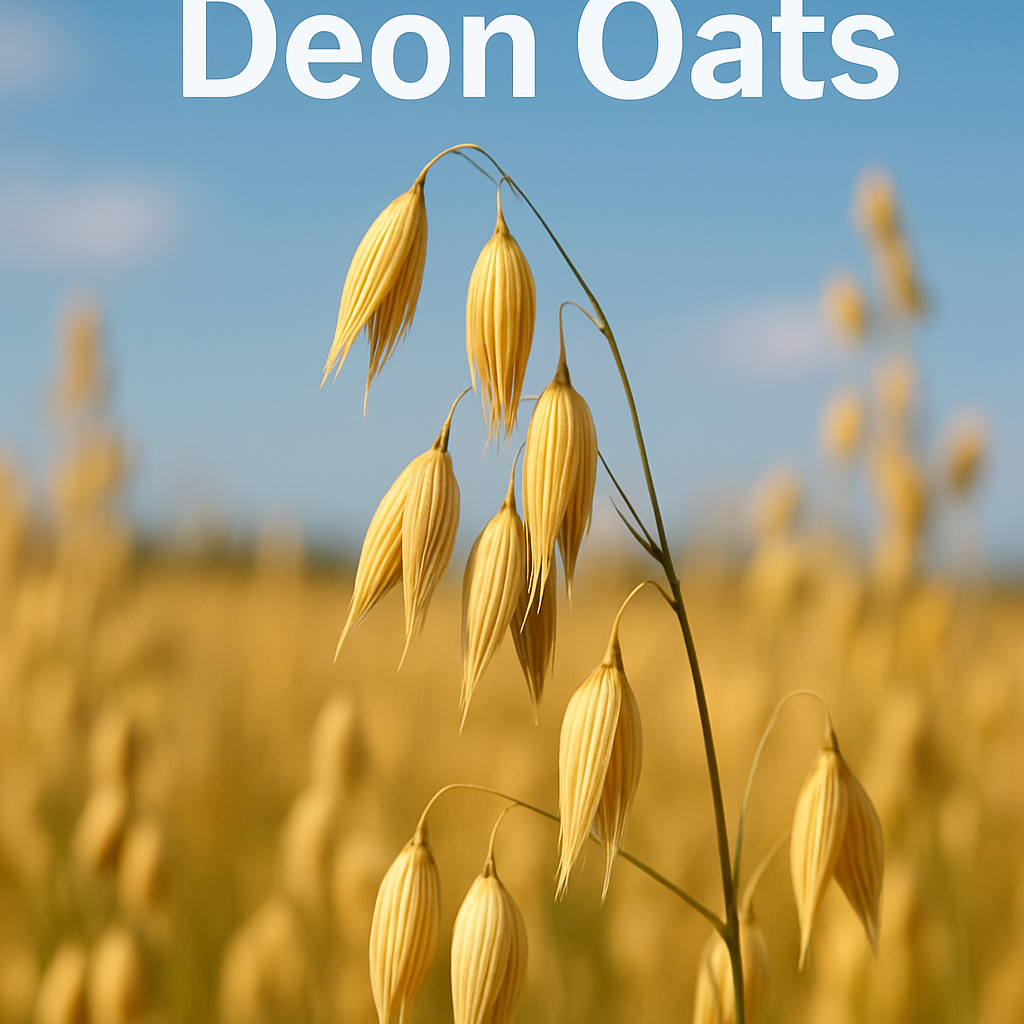 oat plant outside with the words Deon Oats-1