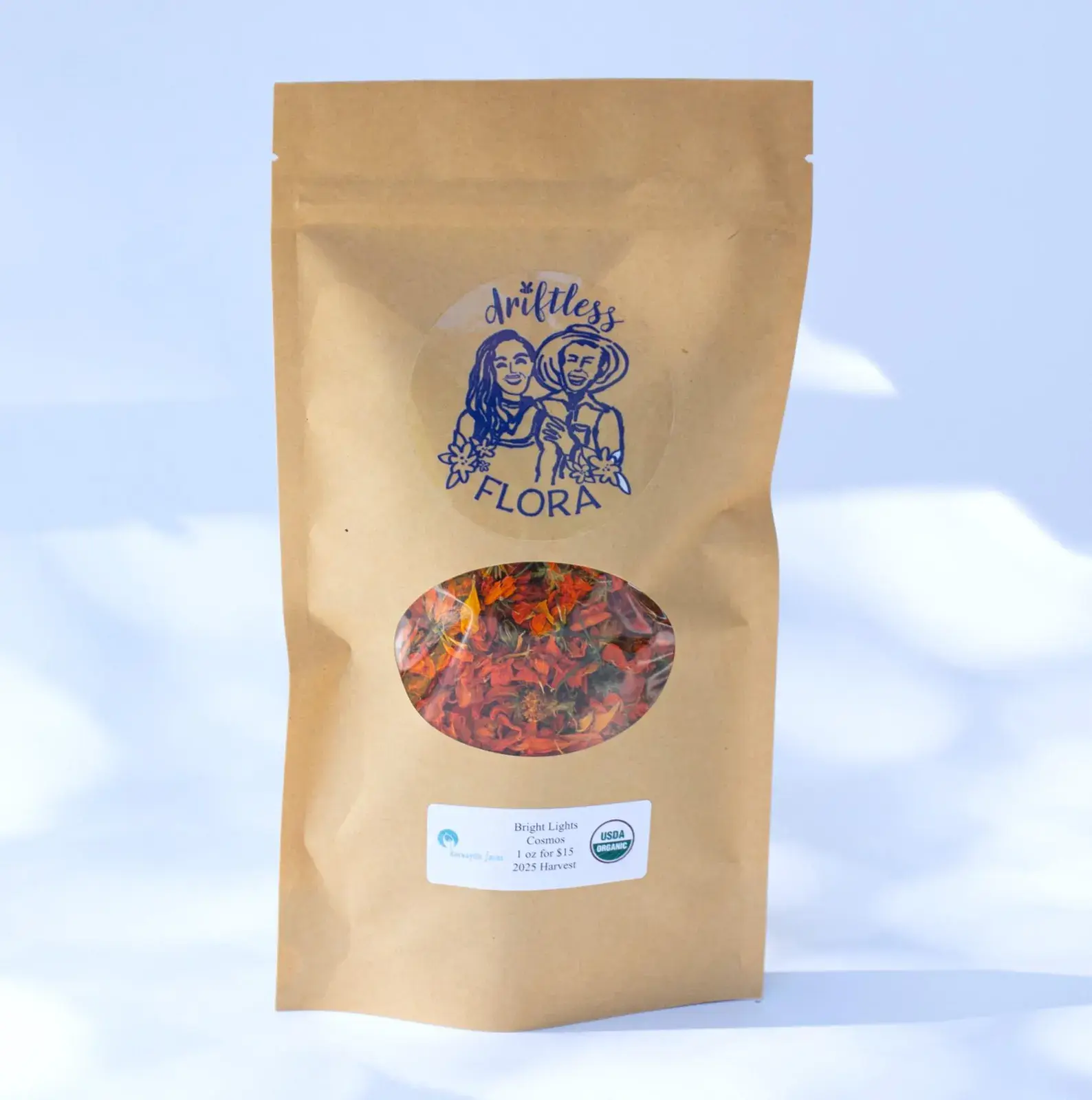 Certified Organic Dried Bright Lights Cosmos 1 OZ