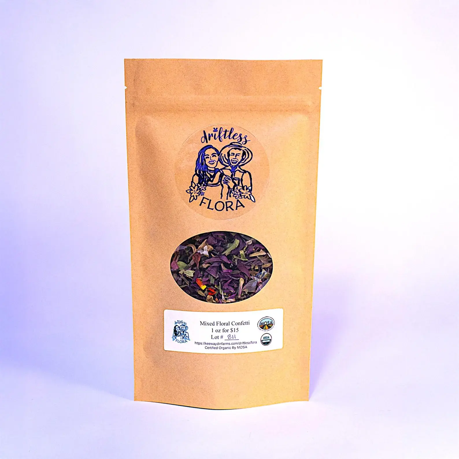Certified Organic Floral Confetti - 1 OZ