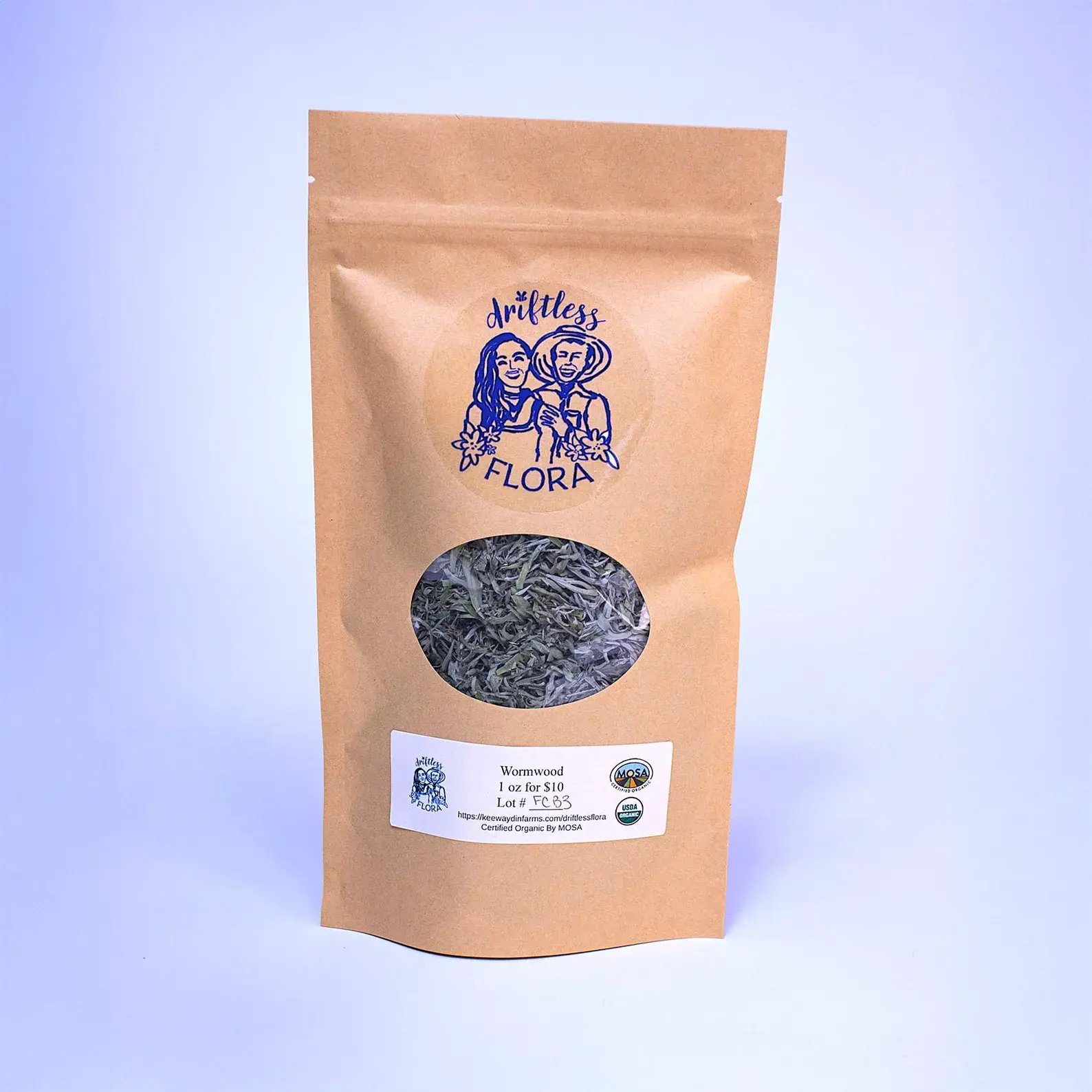 Certified Organic Wormwood- Artemesia Absinthe - 1 OZ