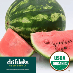 Driftless Seed Supply-OrganicCrimson Sweet Heirloom Red Seeded Watermelon Seeds