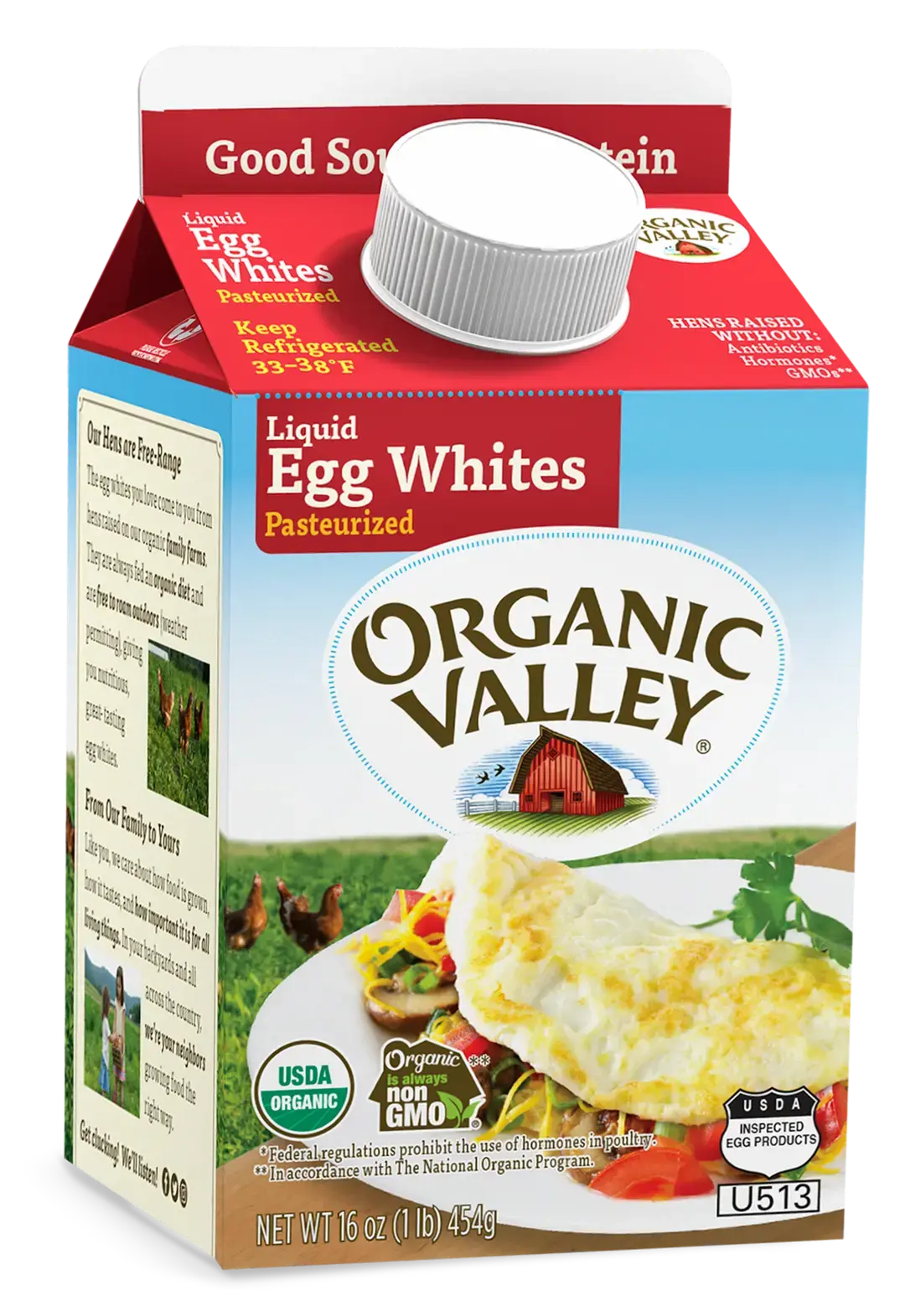 Egg Whites, Pasteurized, 16 oz
