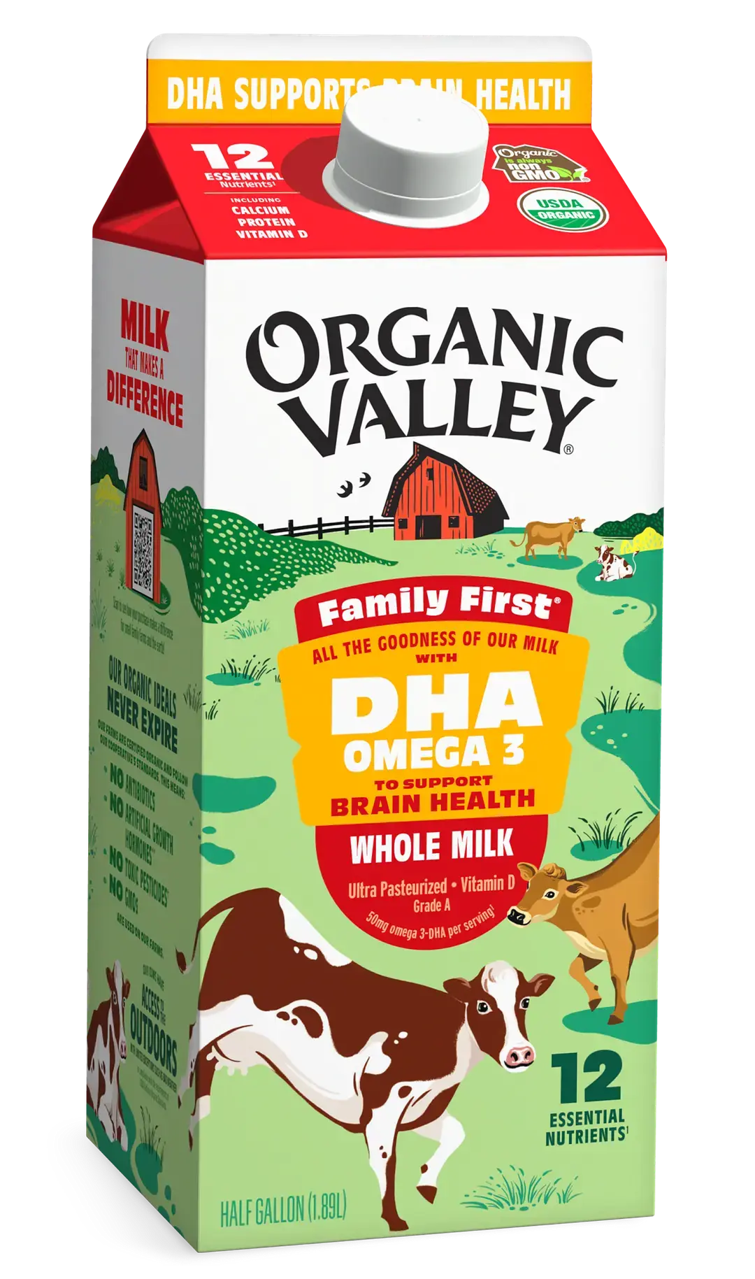 Family First® DHA Omega 3 Whole Milk, Half Gallon