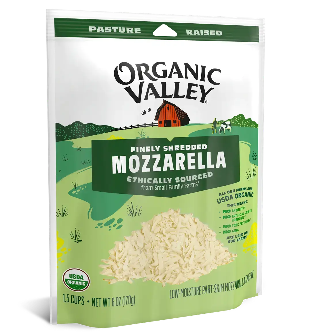 Finely Shredded Low Moisture Mozzarella, Part Skim, 6 oz