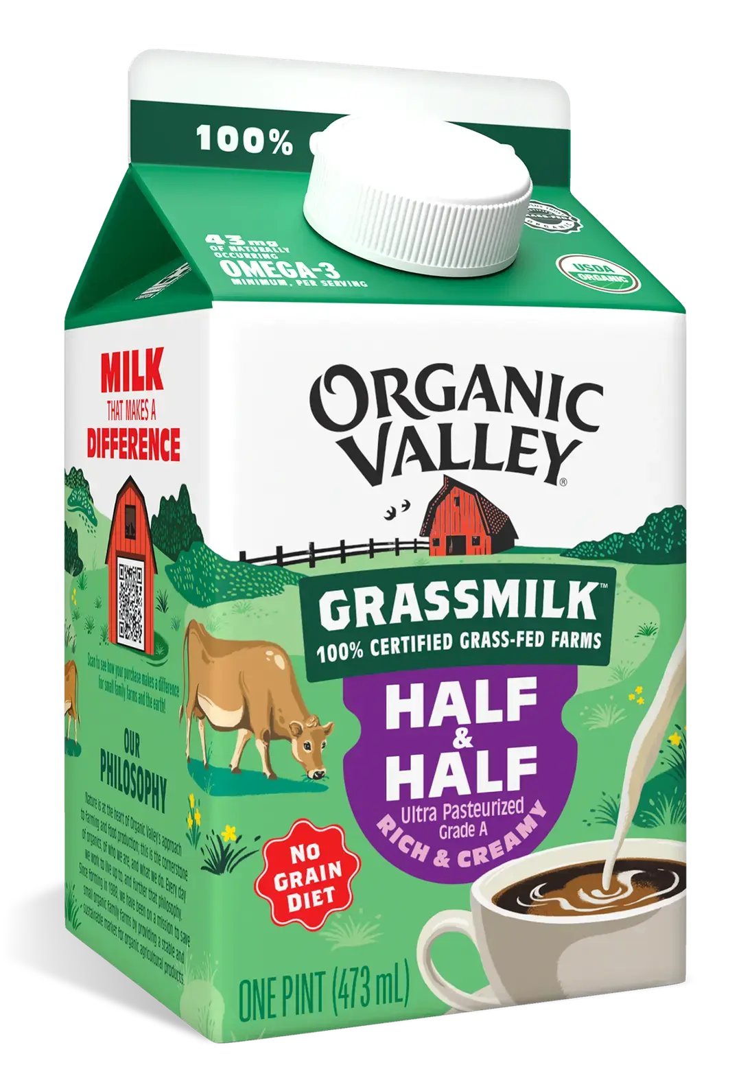 Grassmilk® Half & Half, Pint
