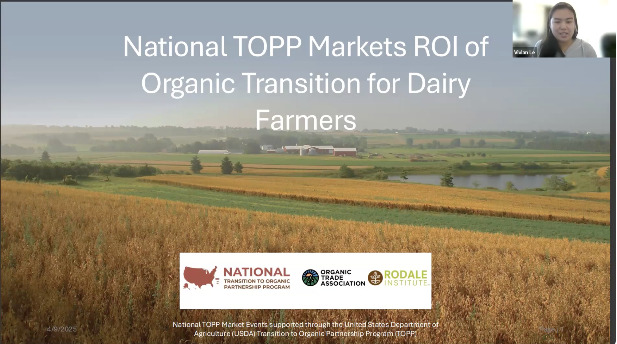 Markets ROI of Organic Transition for Dairy Farmers