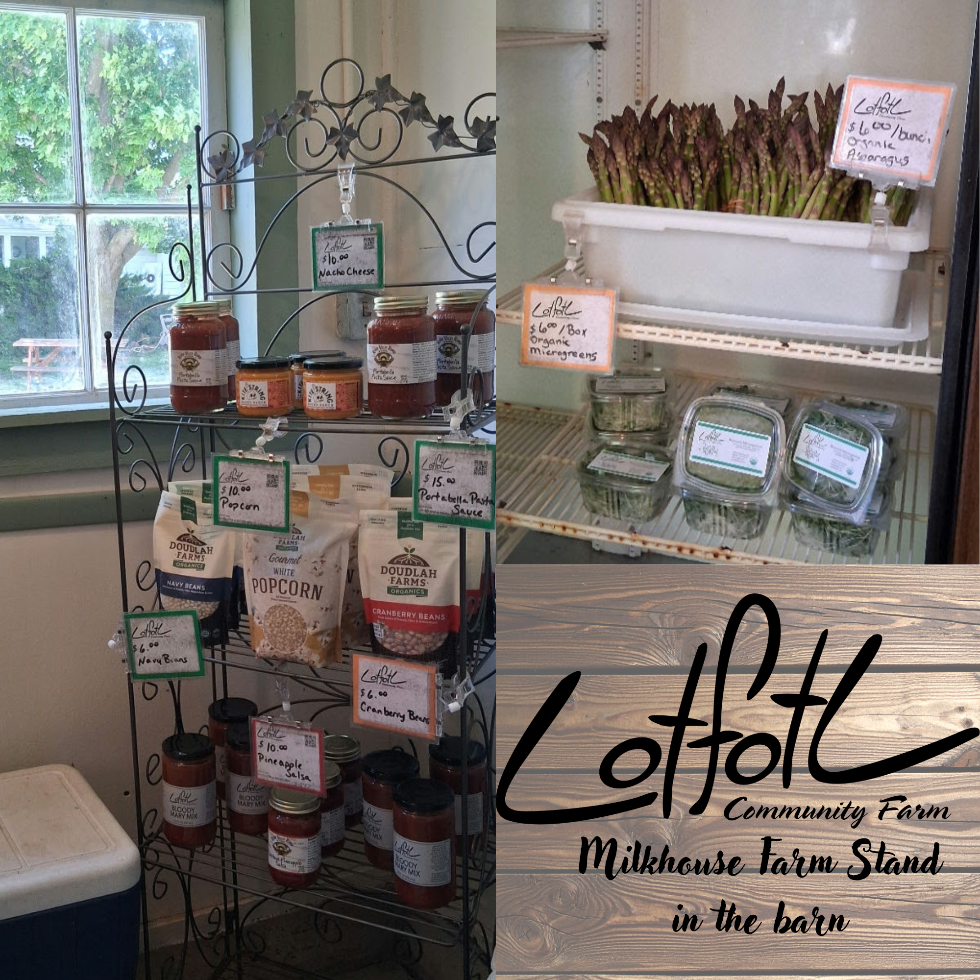 Milkhouse Farm Stand in the barn