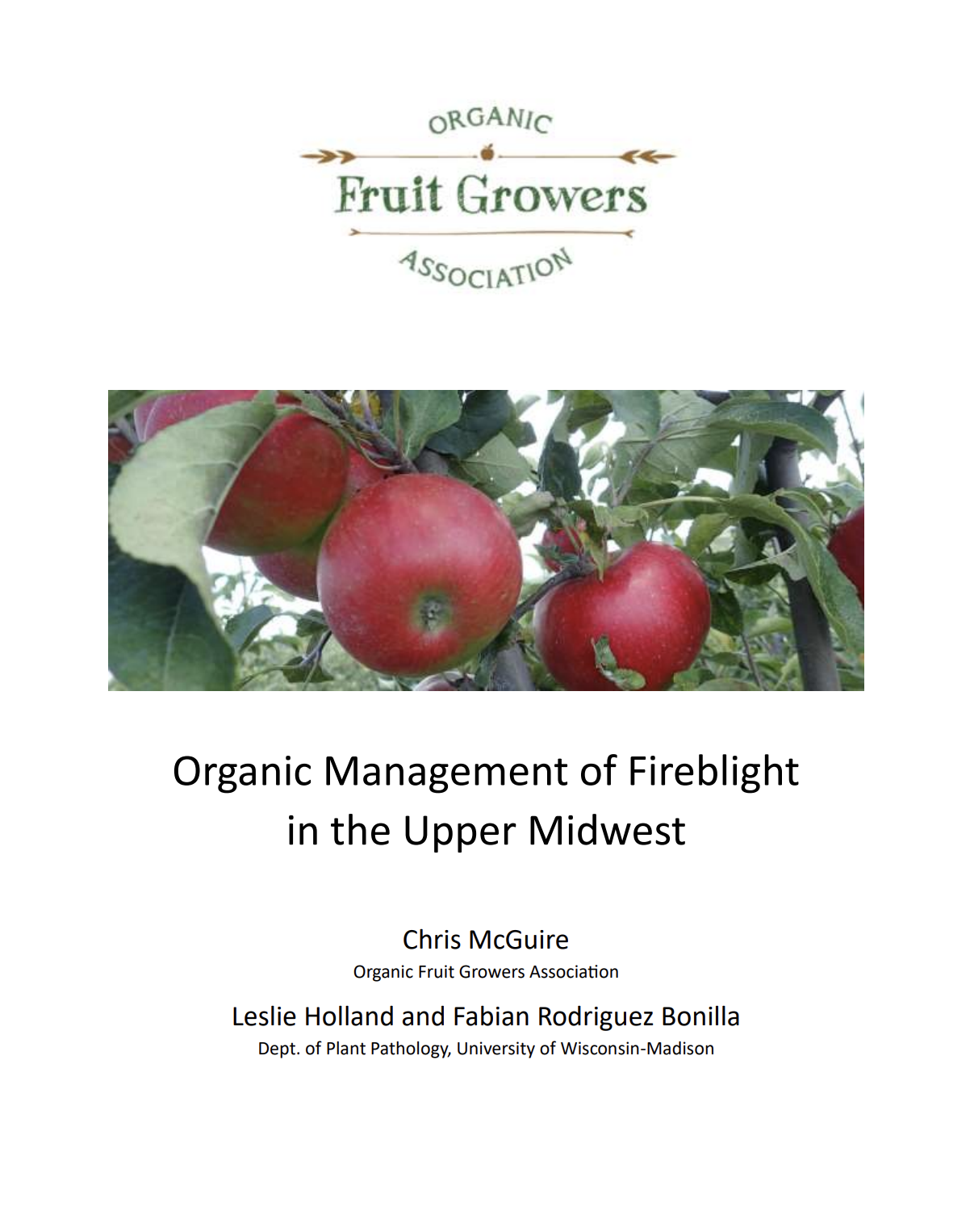 Organic Management of Fireblight