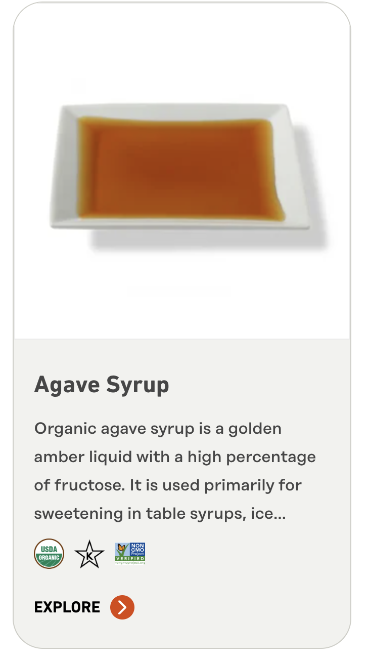 Organic agave syrup