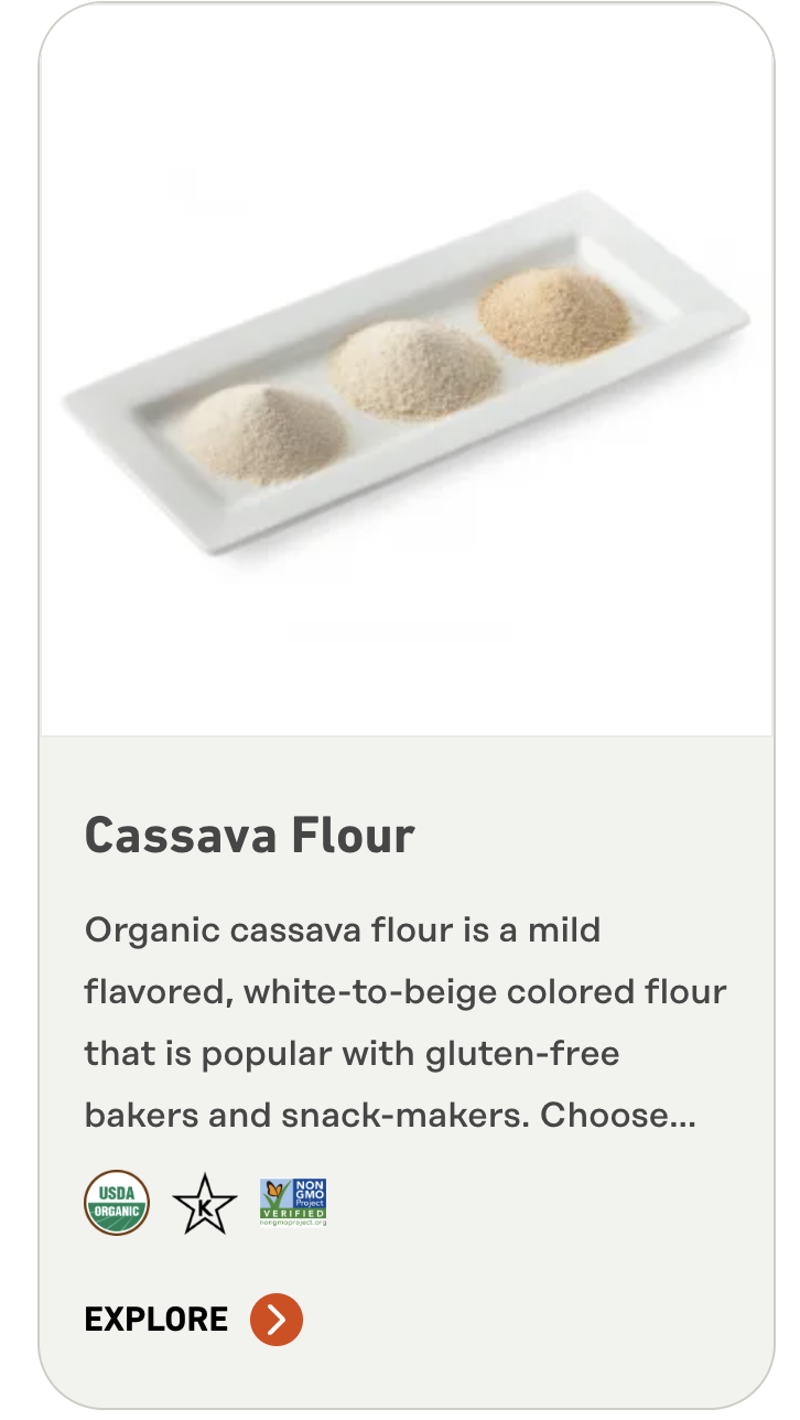 Organic cassava flour