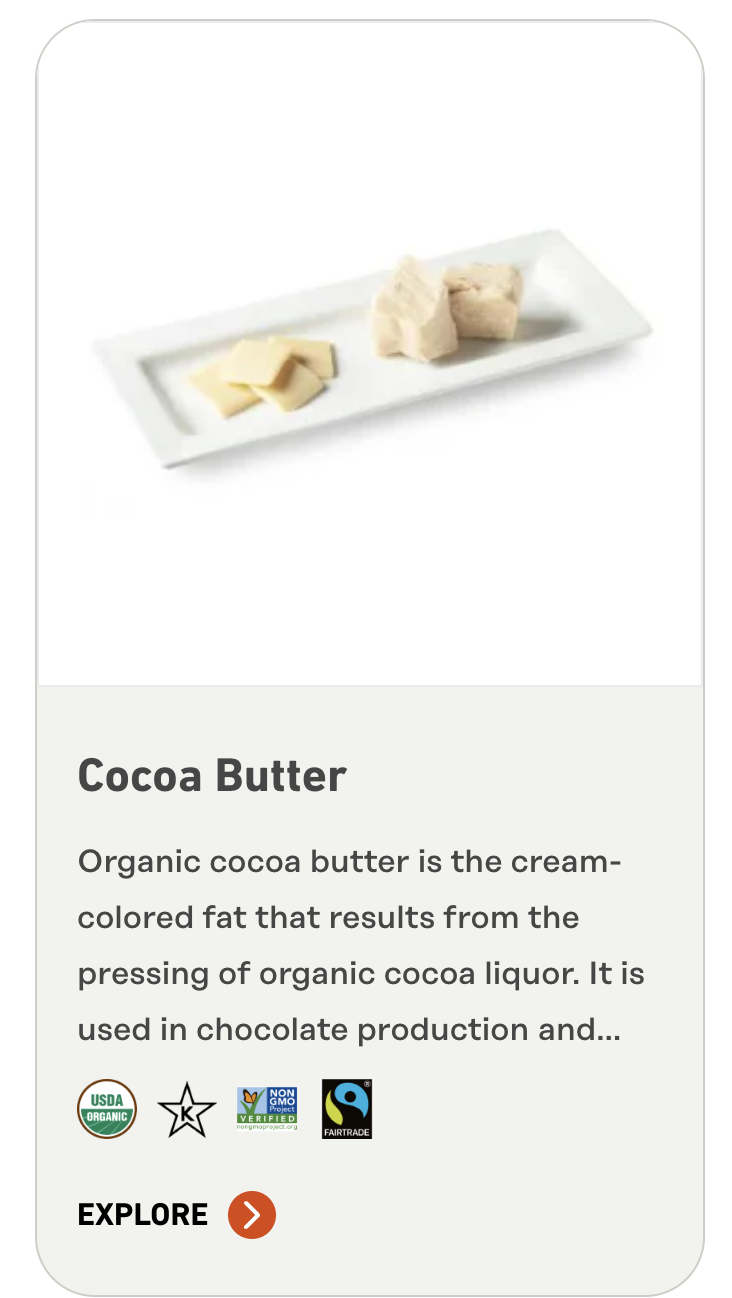 Organic cocoa butter