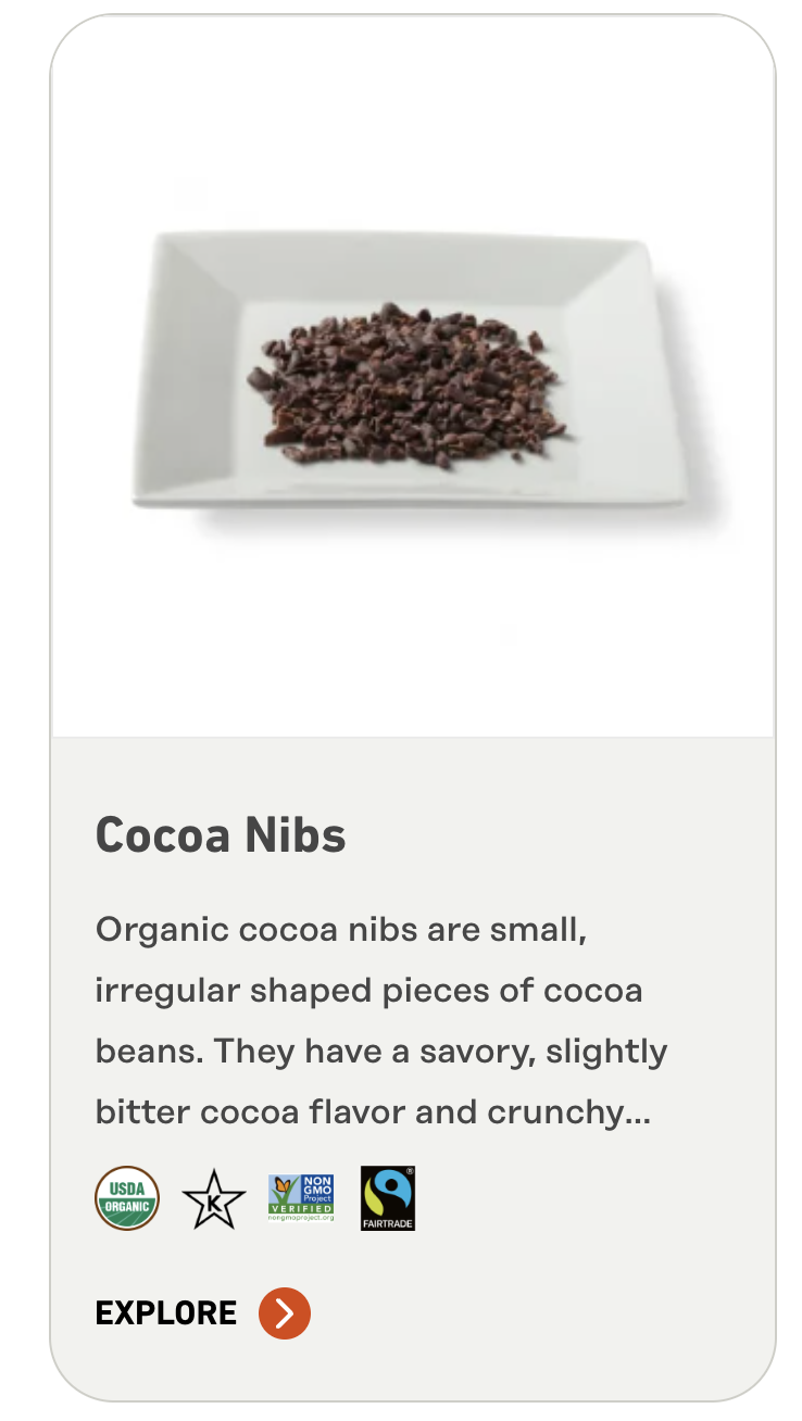 Organic cocoa nibs