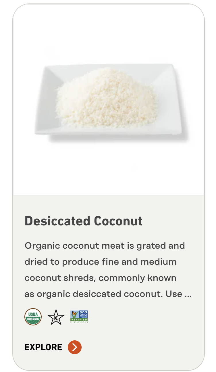Organic coconut meat