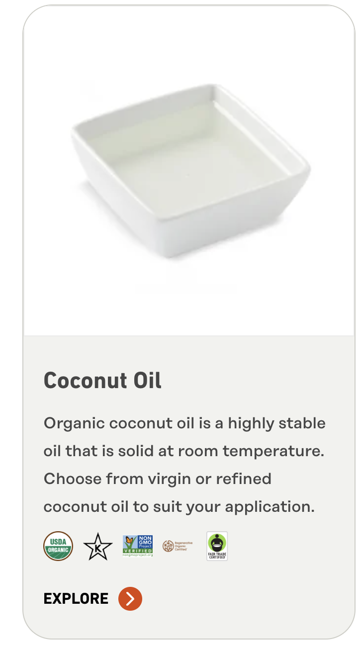 Organic coconut oil