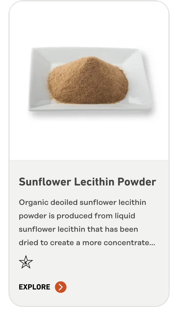 Organic deoiled sunflower lecithin powder
