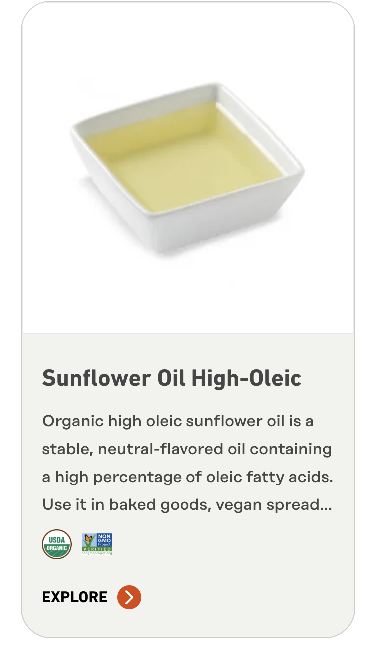 Organic high oleic sunflower oil