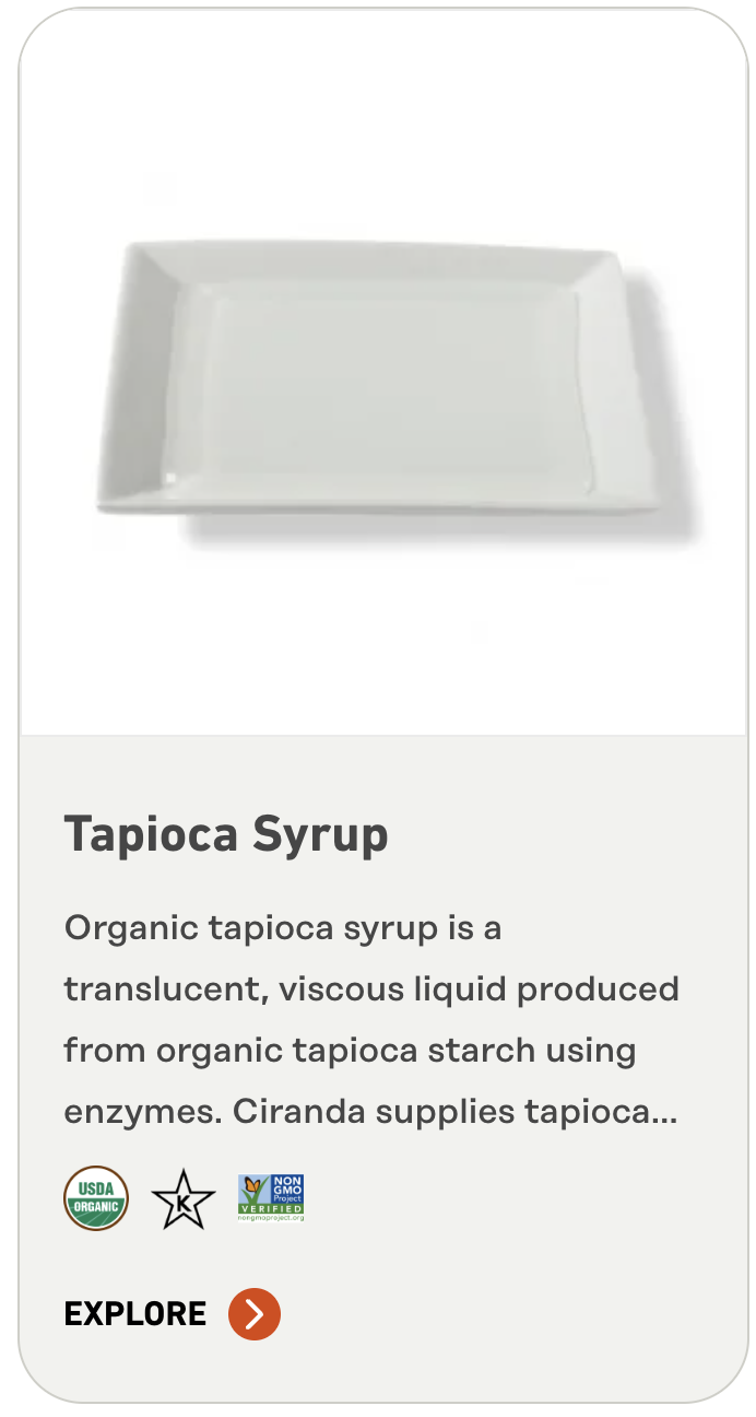 Organic tapioca syrup