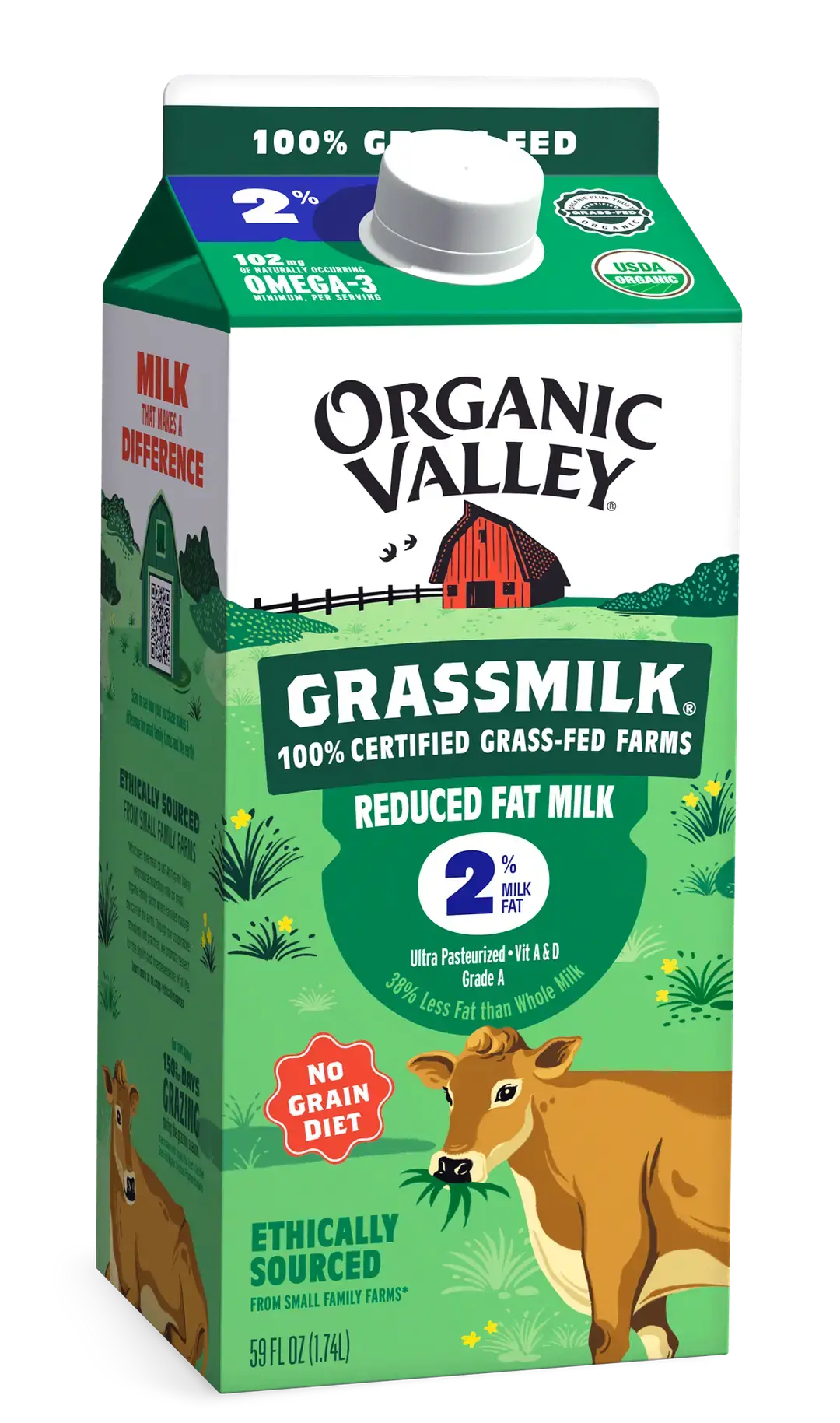 Reduced Fat 2% Grassmilk®, 59 oz