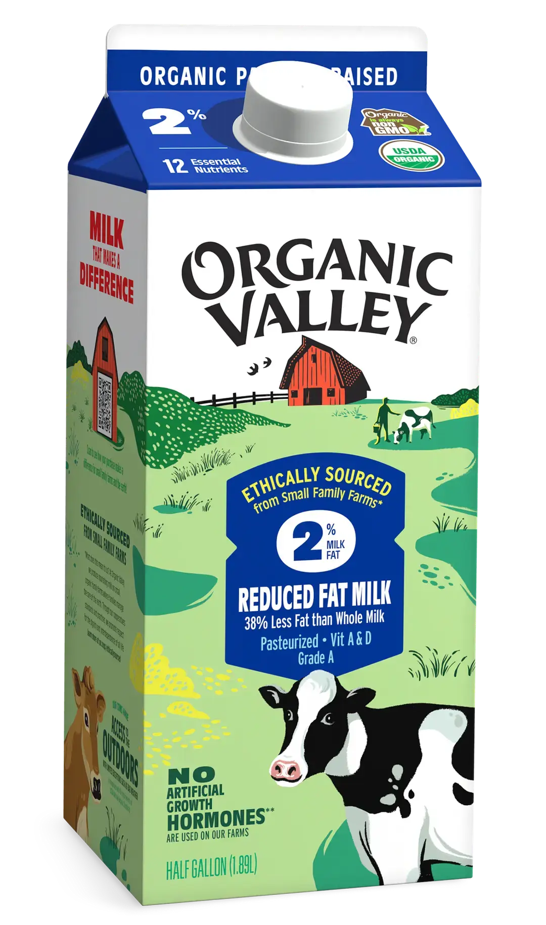 Reduced Fat 2% Milk, Pasteurized, Half Gallon