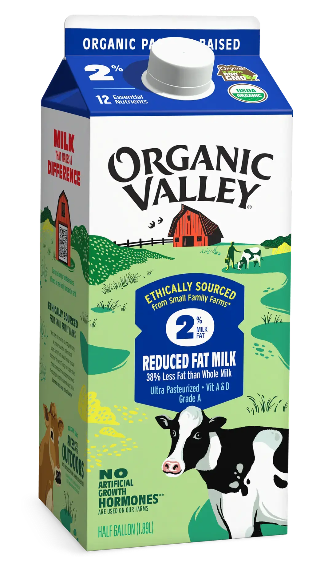 Reduced Fat 2% Milk, Ultra Pasteurized, Half Gallon
