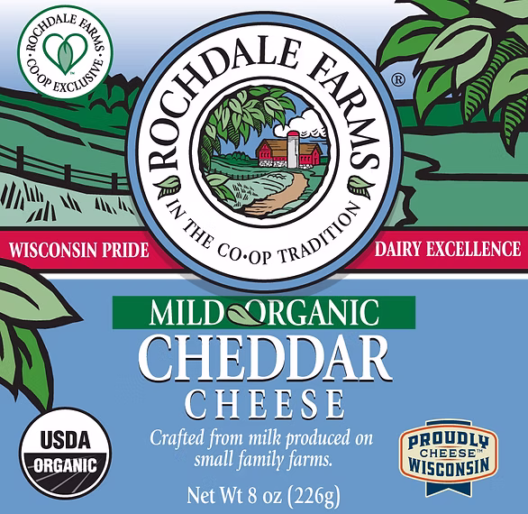 Rochdale Farms Organic Mild Cheddar 8oz