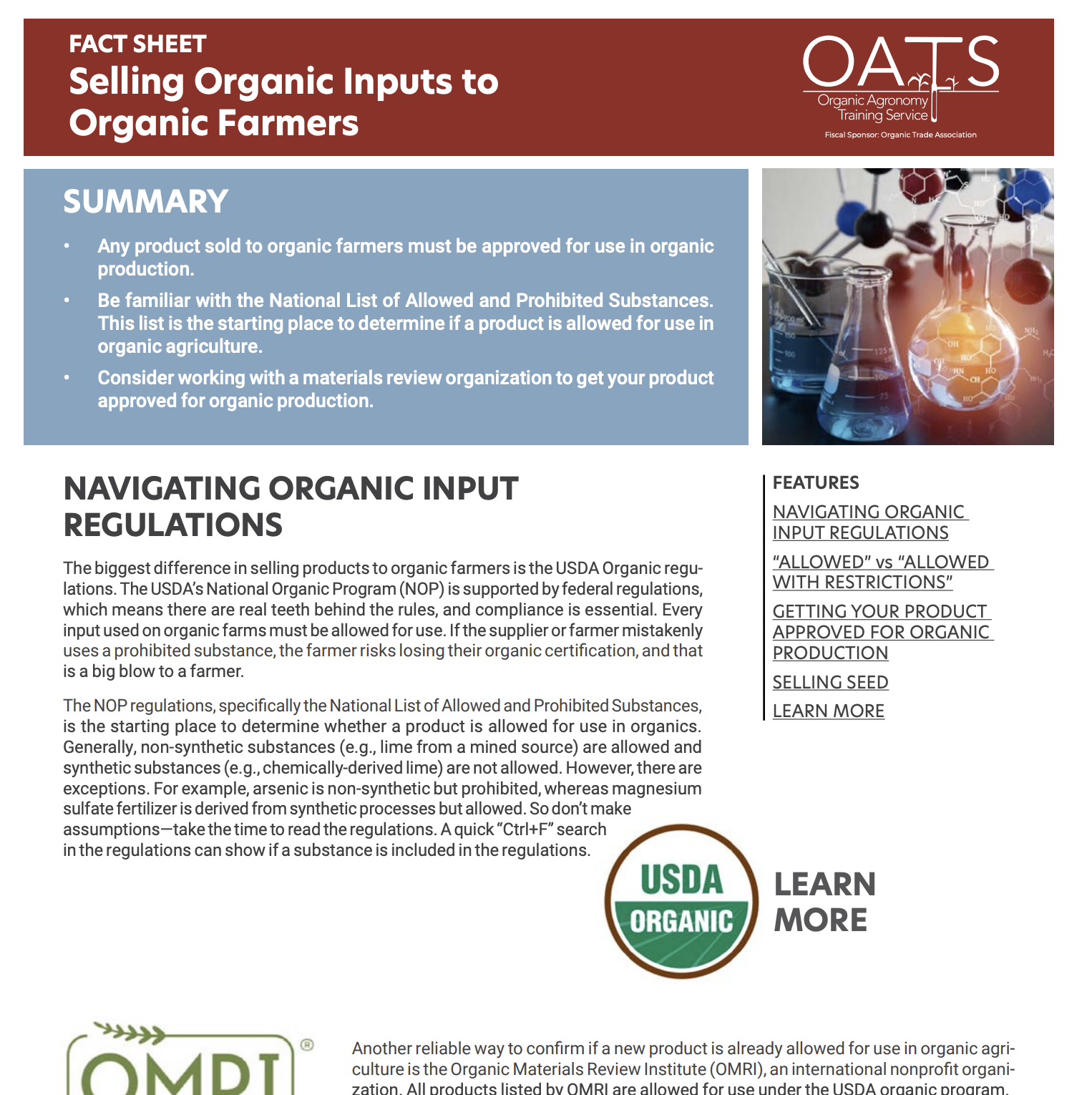 Selling Organic Inputs