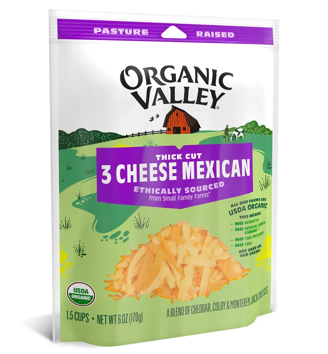 Thick Cut Shredded 3 Cheese Mexican, 6 oz