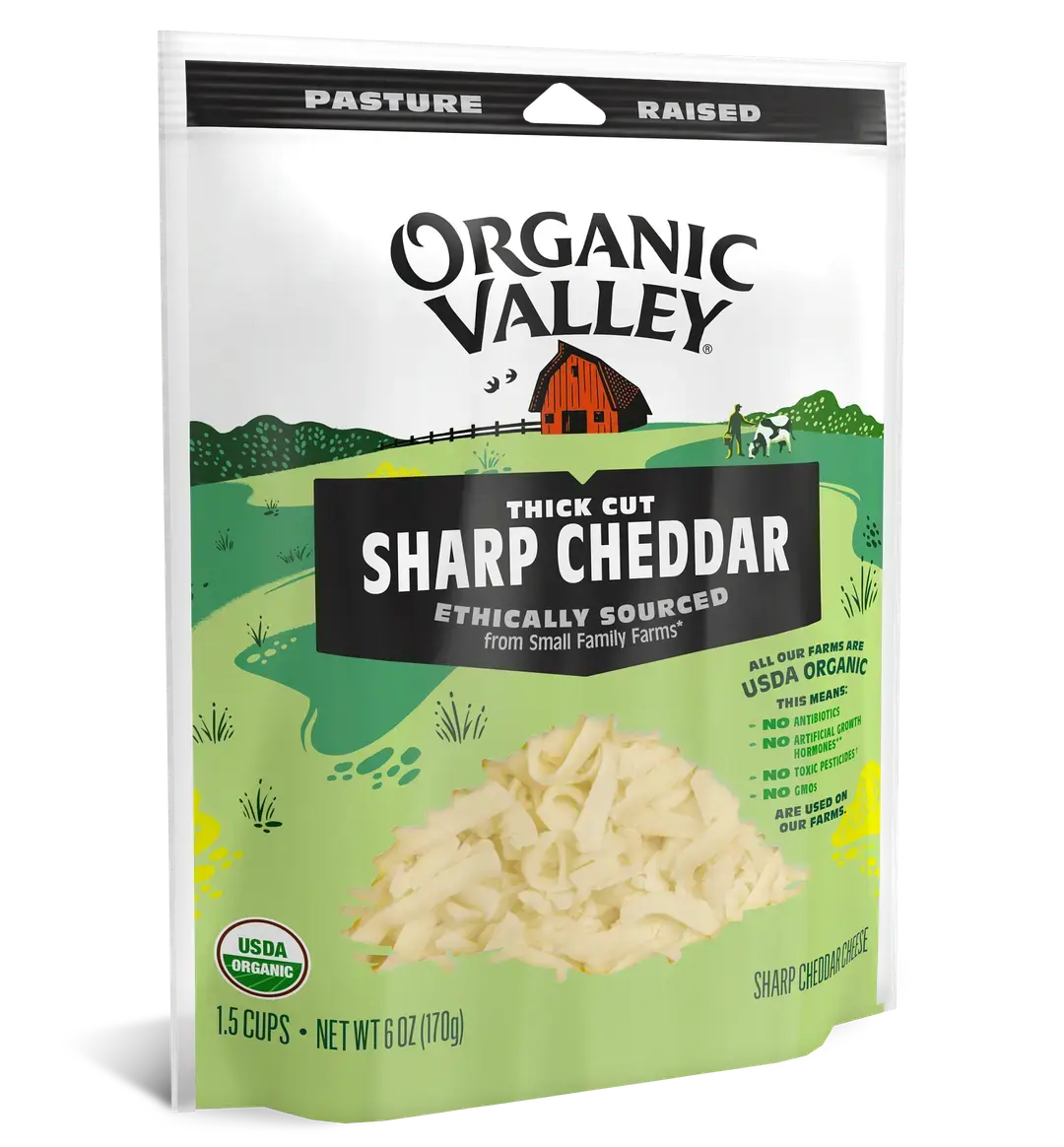 Thick Cut Shredded Sharp Cheddar, 6 oz